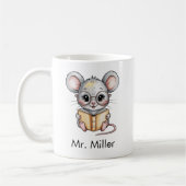 Süße Maus liest ein Buch Custom Kaffeetasse (Links)