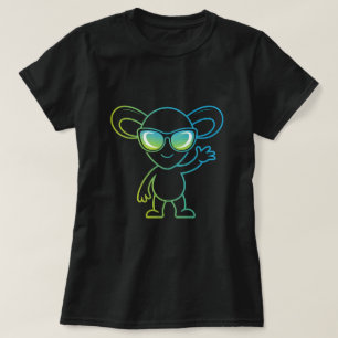 Süße Maus mit Sonnenbrille T-Shirt Design, Neon