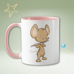 Süße Maus-Musikerin Flötistin Personalisiert Tasse