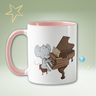 Süße Maus-Musikerin Pianistin Personalisiert Tasse