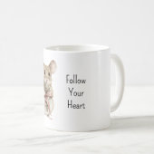 Süße Maus Rosen Rosa Schleife Kaffeetasse (VorderseiteRechts)
