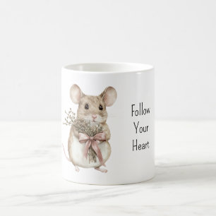 Süße Maus Rosen Rosa Schleife Kaffeetasse