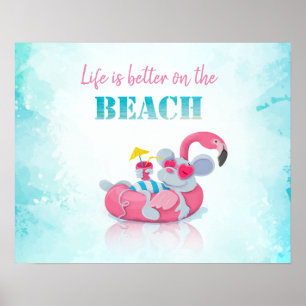 Süße Maus Stylischer Strand Poster