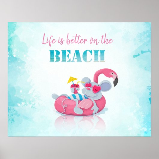 Süße Maus Stylischer Strand Poster (Vorne)