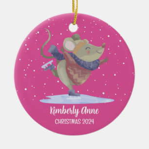 Süße Maus Weihnachten Ratte Schnee Winter Urlaub Keramik Ornament