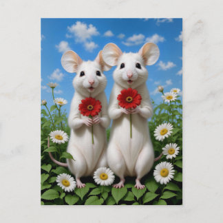 süße Mäuse Postkarte