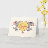 Süße Mäuse Valentinstag Karte (Gelbe Blume)