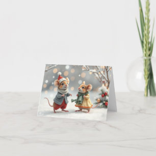 Süße Mäuse Weihnachtskarte Dankeskarte