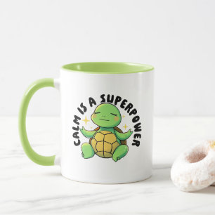 Süße meditierende Schildkröten-Illustration für ps Tasse