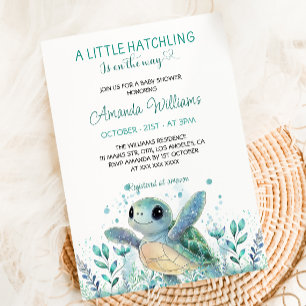 Süße Meeresschildkröte Baby Shower Einladung
