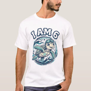 Süße Meeresschildkröte Ich bin 6 Geburtstag Vintag T-Shirt