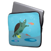 Süße Meeresschildkröte Unterwasser-Kunst Laptopschutzhülle (Vorderseite Links)