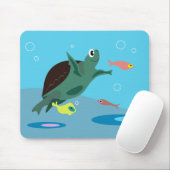 Süße Meeresschildkröte Unterwasser-Kunst Mousepad (Mit Mouse)