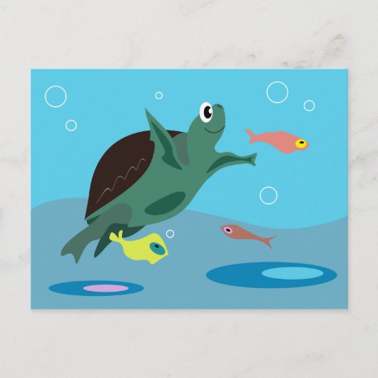Süße Meeresschildkröte Unterwasser-Kunst Postkarte (Vorderseite)