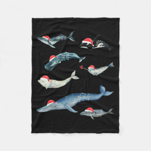 Süße Meerestiere Wale Orca Weihnachten Ozean Ani Fleecedecke