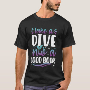 Süße Meerjungfrau-Bibliothekar-Lehrerin Tauche in T-Shirt