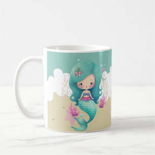 Süße Meerjungfrau Kinder Name Kaffeetasse