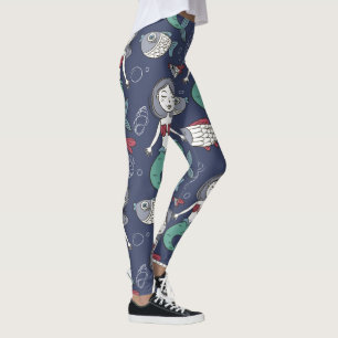 Süße Meerjungfrau-Musterleggings Leggings