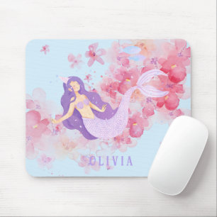 Süße Meerjungfrau Rosa Unter dem Meer für kleine M Mousepad