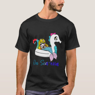 Süße Meerjungfrau Sommer Meer-esta Lustiger Strand T-Shirt