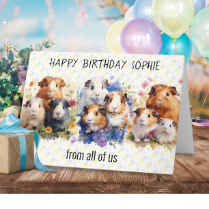 Süße Meerschweinchen Alles Gute zum Geburtstag von Karte