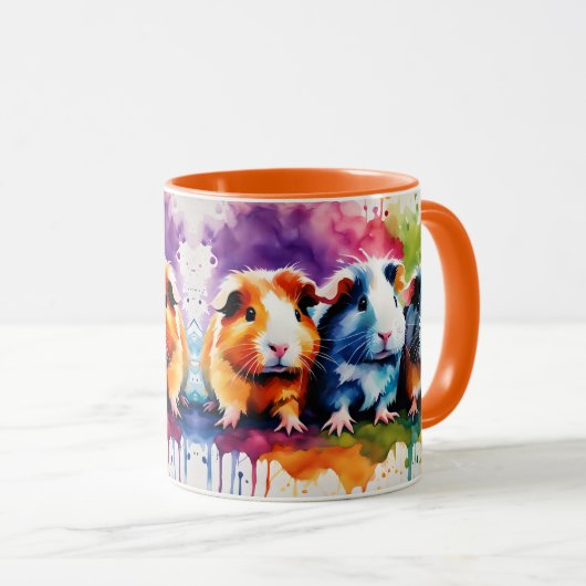 Süße Meerschweinchen mit Farbtupfern Tasse (VorderseiteRechts)