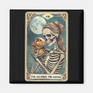 Süße Meerschweinchenskelett-Mutter-Tarotkartenbesi Magnet