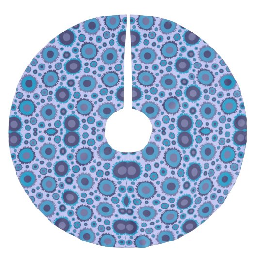 Süße mehrfarbige blaue Sonnenmuster Polyester Weihnachtsbaumdecke (Vorderseite)