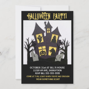 Süße mehrschichtige Papier-Hexenhütte Halloween-Pa Einladung