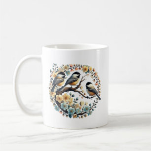Süße Meisen-Vogelliebhaber fügen Monogramm hinzu  Kaffeetasse