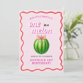 Süße Melone Erste Geburtstagsfeier Einladung (Stehend Vorderseite)