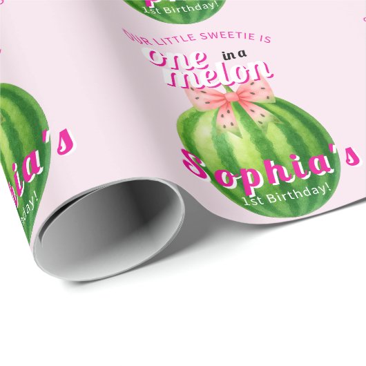 Süße Melone Erste Geburtstagsfeier Geschenkpapier (Rolleneckpunkt)