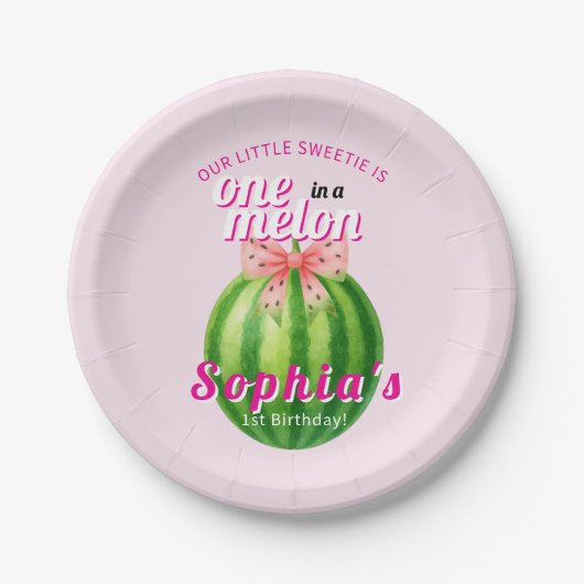 Süße Melone Erste Geburtstagsfeier Pappteller (Vorderseite)