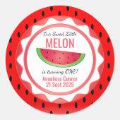 Süße Melonen-Geburtstag Runder Aufkleber (Vorderseite)