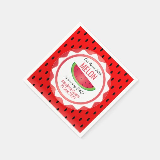 Süße Melonen Geburtstag Serviette (Ecke)