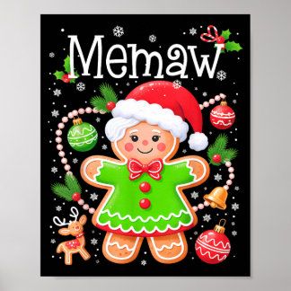 Süße Memaw Lebkuchen-Familie Passende Weihnachten Poster