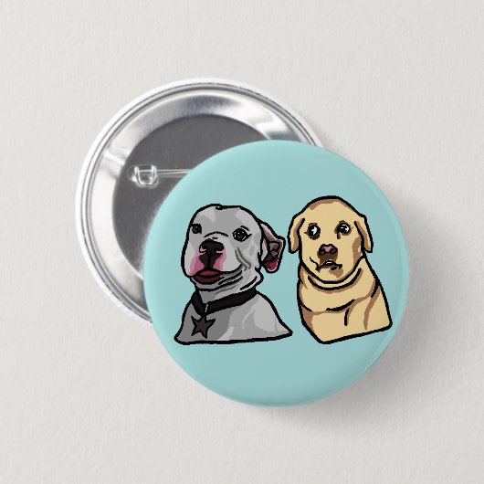 Süße Meme-Hunde Button (Vorne & Hinten)