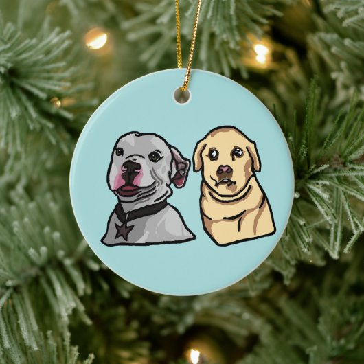 Süße Meme-Hunde Keramik Ornament (Baum)