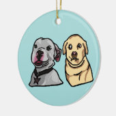 Süße Meme-Hunde Keramik Ornament (Links)