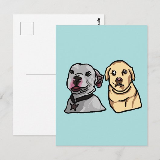 Süße Meme-Hunde Postkarte (Vorne/Hinten)
