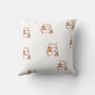 Süße Meow-Katzen-Wurfkissen   Kawaii-Katzenkissen Kissen