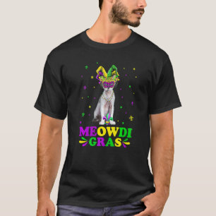 Süße Meowdi Gras Devon Rex Katze Karneval Maske Ma T-Shirt