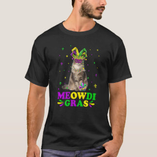 Süße Meowdi Gras Norwegische Waldkatzenmaske Mardi T-Shirt