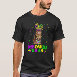 Süße Meowdi Gras Sibirische Katzen Karneval Maske T-Shirt