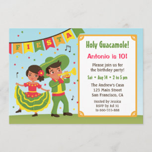 Süße mexikanische Fiesta Hispanic Kindergeburtstag Einladung
