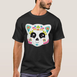 Süße mexikanische Halloween-Katze  Zucker-Schädel- T-Shirt