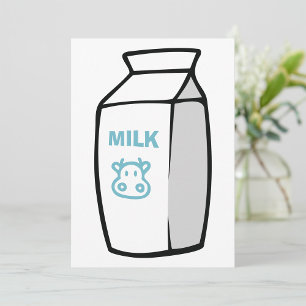 Süße Milchkuh Cartoon-Milchkarton-Illustration Einladung