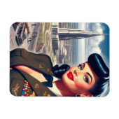 Süße Militär-Pin-up Magnet (Horizontal)