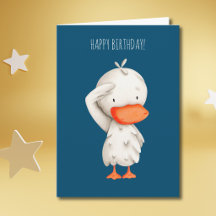 Süße militärische Ente salutiert zum Geburtstag