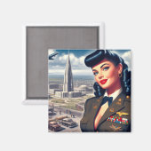 Süße militärische Pin-up Magnet (Vorderseite/Rückseite)